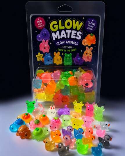 50Pcs Glow in the Dark Resin Animals– Random Mixed
