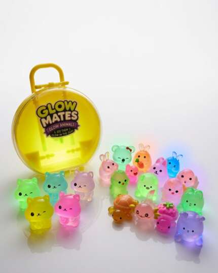 Glow Mates Animal Adventure Set– Cute Collectible Toy Set in Round Carry Case
