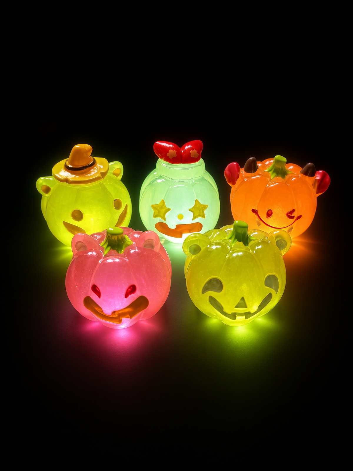 Halloween Glow Mates Glow in the Dark Animals – Cute Collectible Toy set in Pink Carry Case - Image 2
