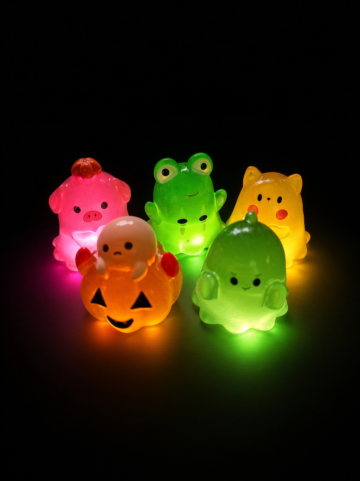 Halloween Glow Mates Glow in the Dark Animals – Cute Collectible Toy set in Pink Carry Case - Image 3